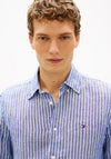 Tommy Hilfiger Bengal Stripe Pure Linen Shirt, Wedge Blue