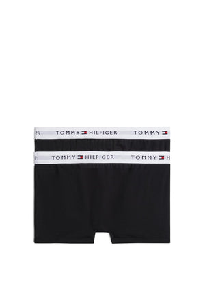 Tommy Hilfiger Boys 2 Pack Signature Logo Boxer, Black