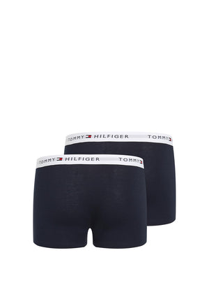 Tommy Hilfiger Boys 2 Pack Signature Logo Boxer, Navy