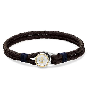 Tommy Hilfiger Men’s Double Braided Nautical Bracelet, Silver & Brown