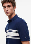 Tommy Hilfiger Breton Stripe Pique Polo Shirt, Carbon Navy