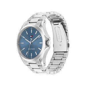 Tommy Hilfiger Men’s Bruce Watch, Silver & Blue