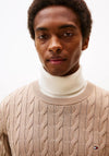 Tommy Hilfiger Cable Knit Crew Neck Sweater, Beige