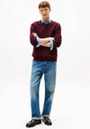 Tommy Hilfiger Cable Knit Crew Neck Sweater, Deep Burgundy