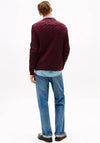 Tommy Hilfiger Cable Knit Crew Neck Sweater, Deep Burgundy