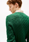 Tommy Hilfiger Cable Knit Crew Neck Sweater, Dark Green