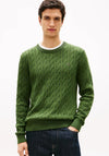 Tommy Hilfiger Cable Knit Crew Neck Sweater, Pine Green