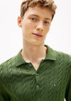 Tommy Hilfiger Cable Knit Polo Sweater, Pine Green
