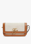 Tommy Hilfiger Canvas Leather Trim Crossbody Bag, Cognac