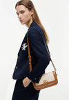 Tommy Hilfiger Canvas Leather Trim Crossbody Bag, Cognac