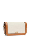 Tommy Hilfiger Canvas Leather Trim Crossbody Bag, Cognac