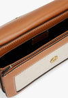Tommy Hilfiger Canvas Leather Trim Crossbody Bag, Cognac