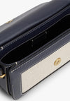 Tommy Hilfiger Canvas Leather Trim Crossbody Bag, Navy