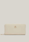 Tommy Hilfiger Chic Monogram Zip Around Large Wallet, Classic Beige