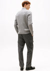 Tommy Hilfiger Classic Cotton Cable Knit Half Zip Sweater, Medium Grey Heather