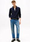 Tommy Hilfiger Classic Cotton Cable Knit Half Zip Sweater, Navy
