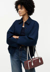 Tommy Hilfiger Colour-Blocked Rectangular Shoulder Bag, Maroon