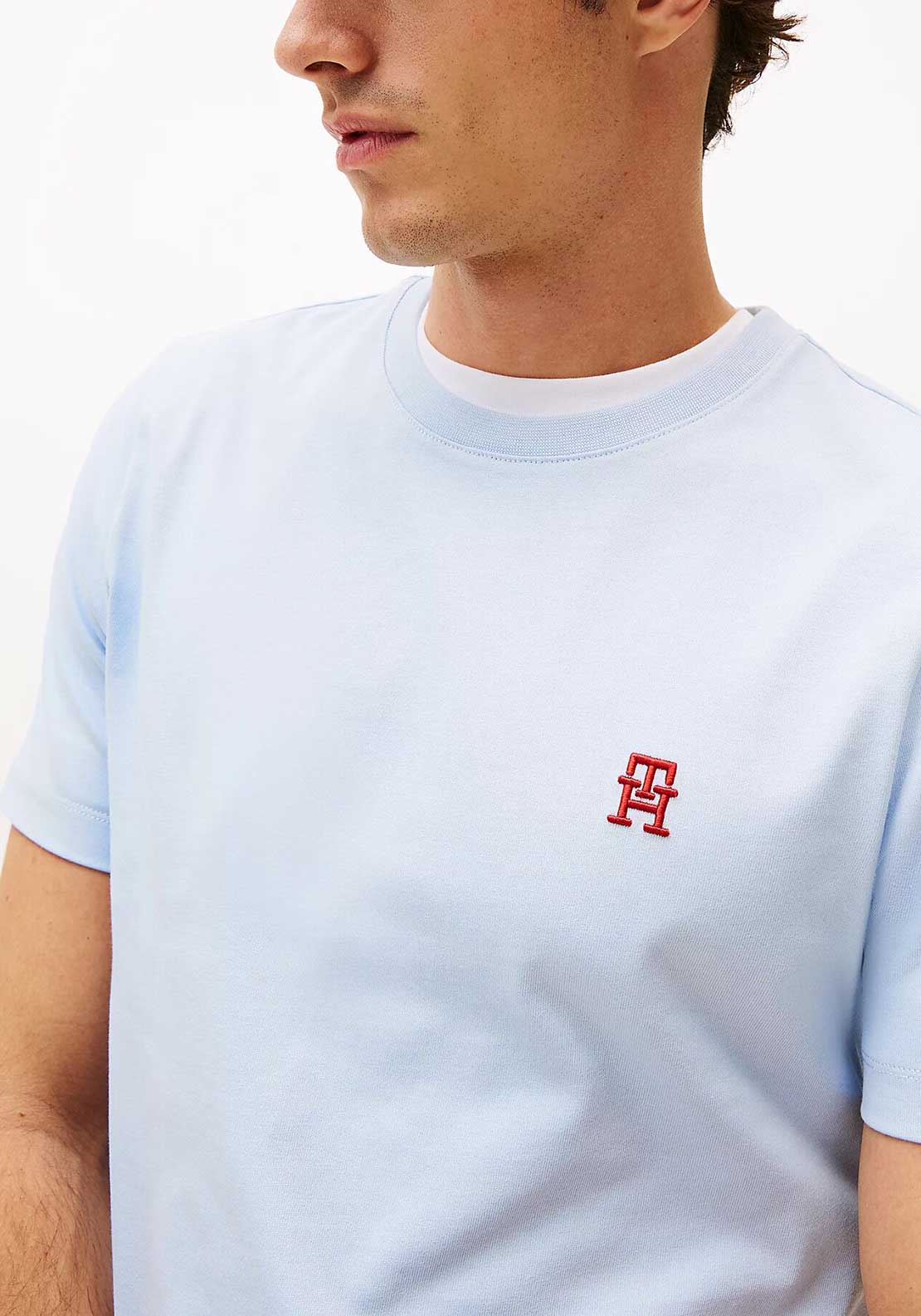 Tommy Hilfiger Contrast TH Monogram T-Shirt, Breezy Blue
