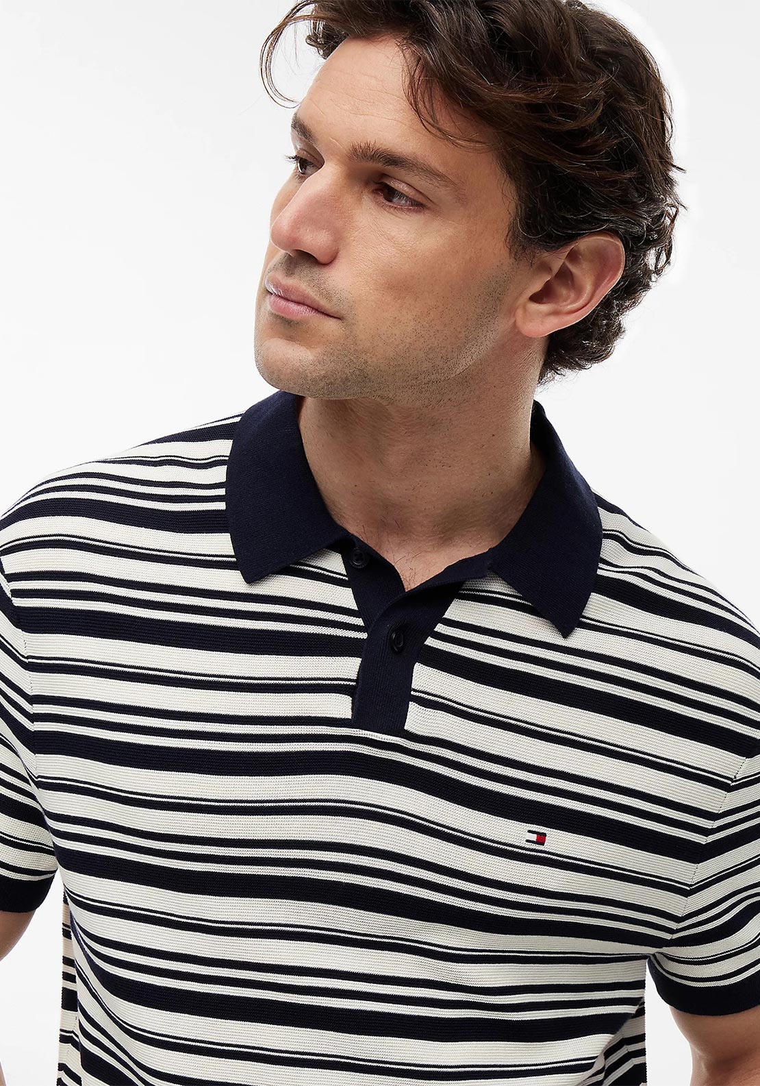 Tommy Hilfiger Cool Comfort Knit Polo Shirt, Navy & Ivory