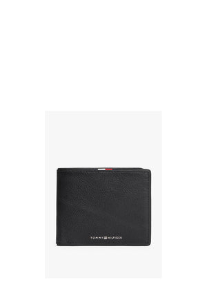 Tommy Hilfiger Corporate Leather Card & Coin Wallet, Black