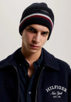 Tommy Hilfiger Corporate Signature Logo Beanie, Navy