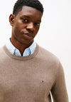 Tommy Hilfiger Crew Neck Cashmere Blend Sweater, Taupe Heather
