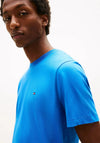 Tommy Hilfiger Crew Neck Embroidered Flag T-Shirt, Blue Orbit