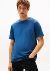 Tommy Hilfiger Crew Neck Embroidered Flag T-Shirt, Ocean Blue