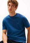 Tommy Hilfiger Crew Neck Embroidered Flag T-Shirt, Ocean Blue