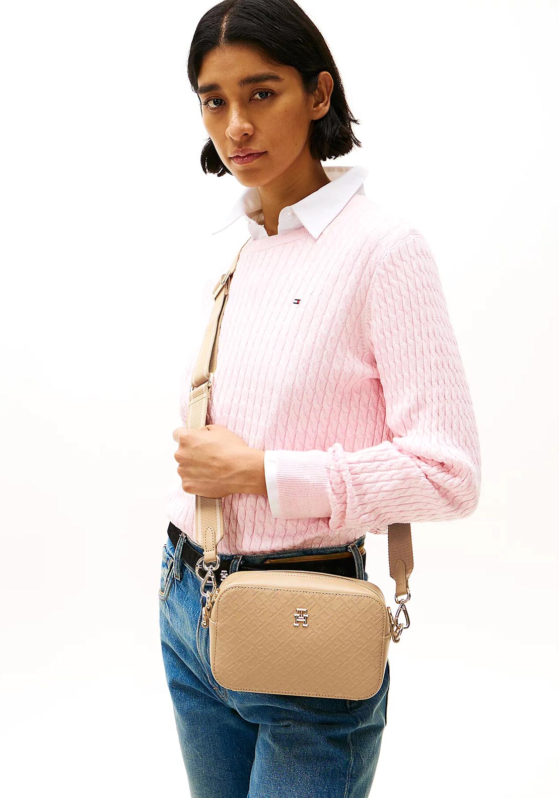 Tommy Hilfiger Monogram Crossbody Bag, Safari Canvas