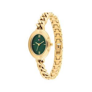 Tommy Hilfiger Ladies Demi Oval Watch, Gold & Green