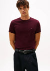 Tommy Hilfiger Crew Neck Embroidered Flag T-Shirt, Deep Burgundy