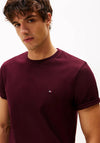 Tommy Hilfiger Crew Neck Embroidered Flag T-Shirt, Deep Burgundy