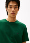 Tommy Hilfiger Crew Neck Embroidered Flag T-Shirt, Ornamental Green