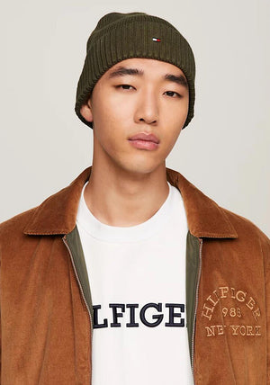 Tommy Hilfiger Essential Flag Beanie, Army Green