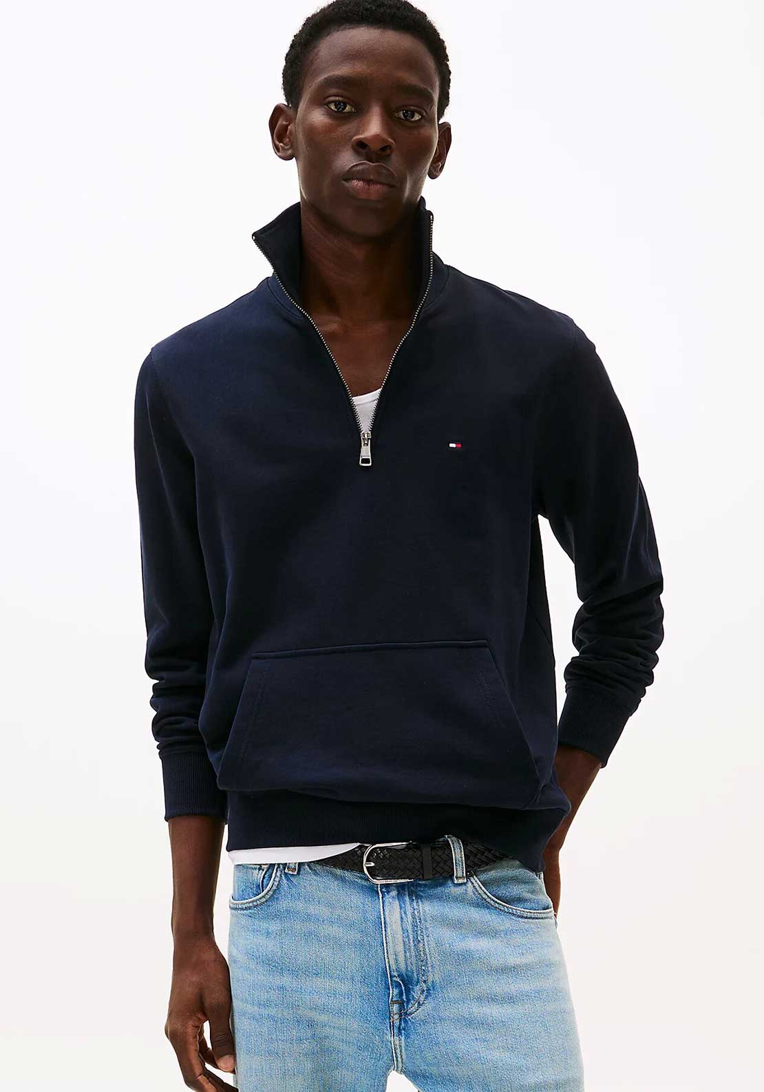 Tommy Hilfiger Essential Flag Quarter Zip Sweatshirt, Desert Sky