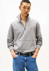 Tommy Hilfiger Essential Flag Quarter Zip Sweatshirt, Grey Heather
