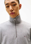 Tommy Hilfiger Essential Flag Quarter Zip Sweatshirt, Grey Heather