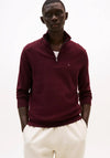 Tommy Hilfiger Essential Quarter Zip Sweater, Deep Burgundy