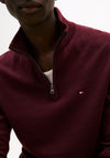 Tommy Hilfiger Essential Quarter Zip Sweater, Deep Burgundy