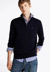 Tommy Hilfiger Essential Quarter Zip Sweater, Navy
