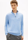 Tommy Hilfiger Essential Quarter Zip Sweater, Vessel Blue Heather