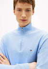 Tommy Hilfiger Essential Quarter Zip Sweater, Vessel Blue Heather