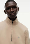 Tommy Hilfiger Essential Quarter Zip Sweatshirt, Beige