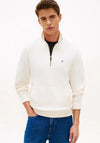 Tommy Hilfiger Essential Quarter Zip Sweatshirt, Ivory