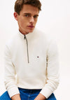 Tommy Hilfiger Essential Quarter Zip Sweatshirt, Ivory