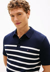 Tommy Hilfiger Essential Stripe Knit Polo Shirt, Navy