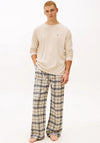 Tommy Hilfiger Essential Waffle Knit Flannel Pyjama Set, Beige Multi