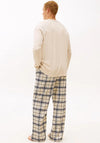 Tommy Hilfiger Essential Waffle Knit Flannel Pyjama Set, Beige Multi