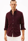 Tommy Hilfiger Flag Embroidered Corduroy Shirt, Deep Wine